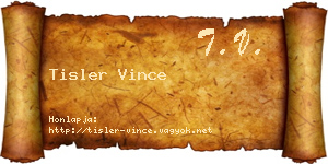 Tisler Vince névjegykártya